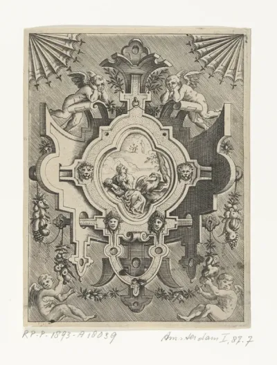 De evangelist Johannes in cartouche.