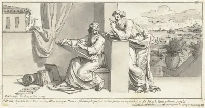 De evangelist Lukas wordt geïnspireerd door de apostel Paulus