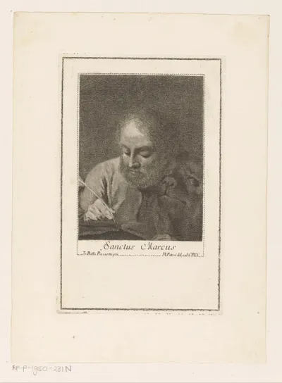 De evangelist Marcus met leeuw