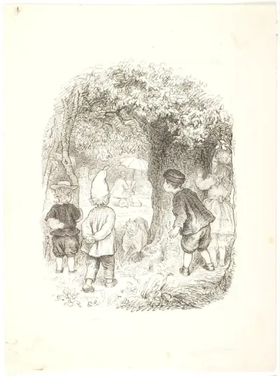 De fire børn i en skov