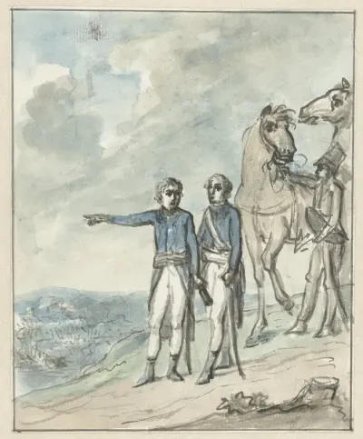 De generaals Napoleon en Berthier