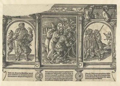 De gevangenneming van Christus, gevangenneming van Simson en de vlucht van David