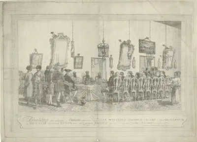 De gezanten van de koning van Kandy bij gouverneur Imam Falck te Colombo, 1772