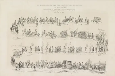 De Grondleggers van Neêrlands Vrijheid. (Tijd van Willem I.) voorgesteld door HH leden van het Utrechtsche studentenkorps ter viering van het 220 jarig bestaan der Utrechtsche hoogeschool den 17en Junij 1856