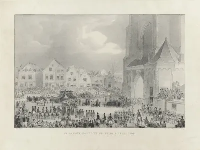 De Groote Markt te Delft, op 4 April 1849