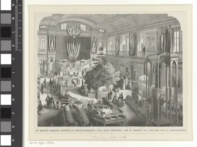 De groote parkzaal tijdens de tentoonstelling