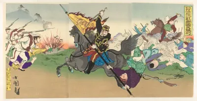 De grootse keizerlijke overwinning van de heftige Eerste Chinees-Japanse Oorlog