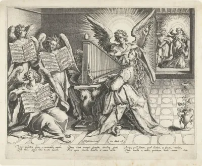 De H. Cecilia aan het orgel
