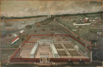 De handelsloge van de VOC in Hougly in Bengalen
