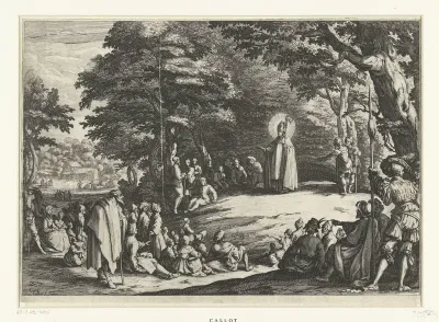 De Heilige Amond predikt in het bos