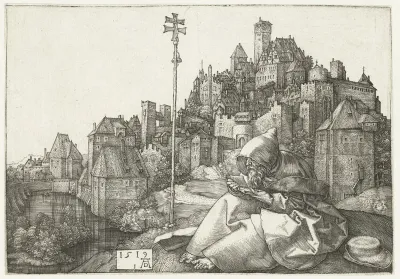 De Heilige Antonius voor een stad