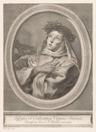 De heilige Catherina van Siena met doornenkroon