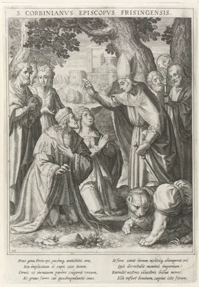 De heilige Corbinianus beveelt hertog Grimoald zijn vrouw te verlaten