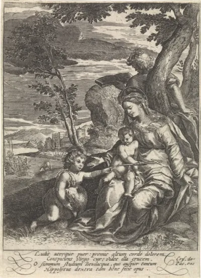 De heilige familie en Johannes de Doper