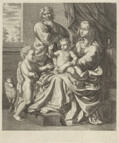 De heilige familie met de jonge Johannes de Doper