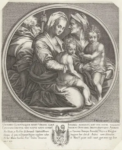 De Heilige Familie met Elisabet en Johannes