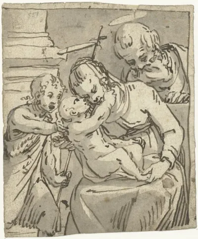 De Heilige Familie met Johannes de Doper