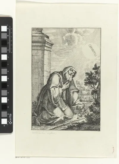 De heilige Francesco da Paola in gebed