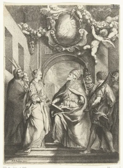 De heilige Gregorius de Grote met vier andere heiligen