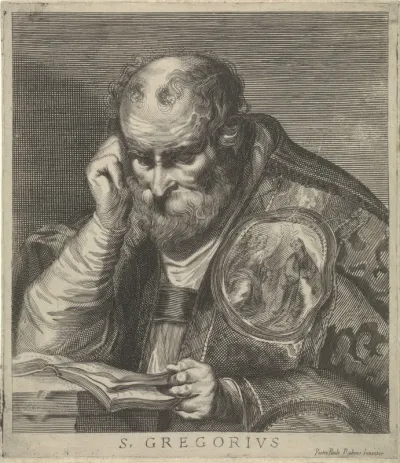 De heilige Gregorius leest een boek
