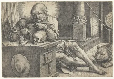 De heilige Hieronymus in zijn studeerkamer