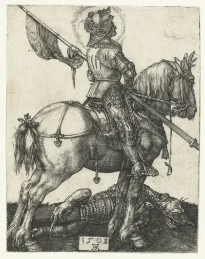 De Heilige Joris te paard naast de gedode draak