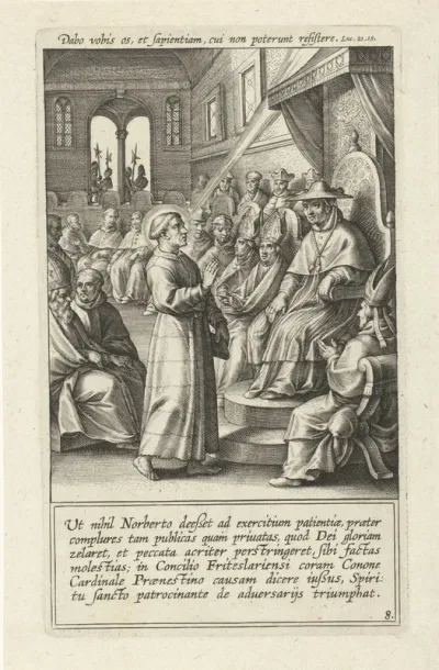 De heilige Norbertus verdedigt zich tegenover de Katholieke kerk