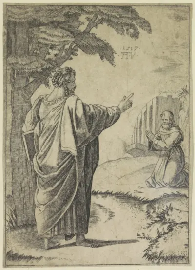 De heilige Paulus en een Franciscaner monnik