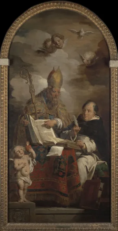 De heiligen Augustinus en Thomas