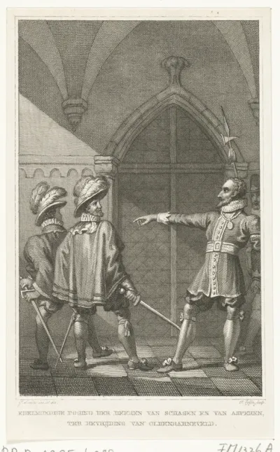 De heren van Schagen en van Asperen doen een poging om Van Oldenbarnevelt te bevrijden, 1618
