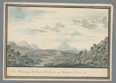 De Hottentots-Hollandskloof in de richting van de Palmiet Rivier