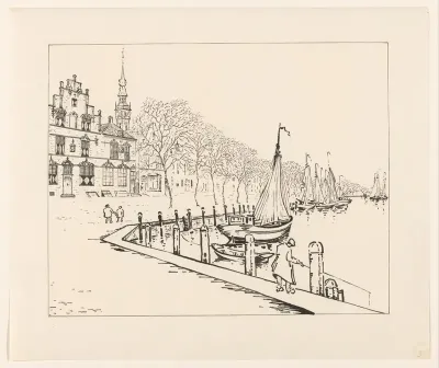 De huizen 't Lammetje of Het Schotse Huis en De gulden Struijs aan de kade te Veere