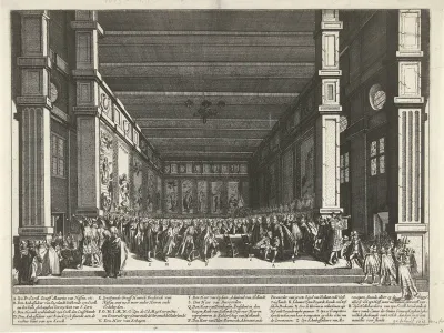 De investituur van Maurits met de Orde van de Kousenband, 1613