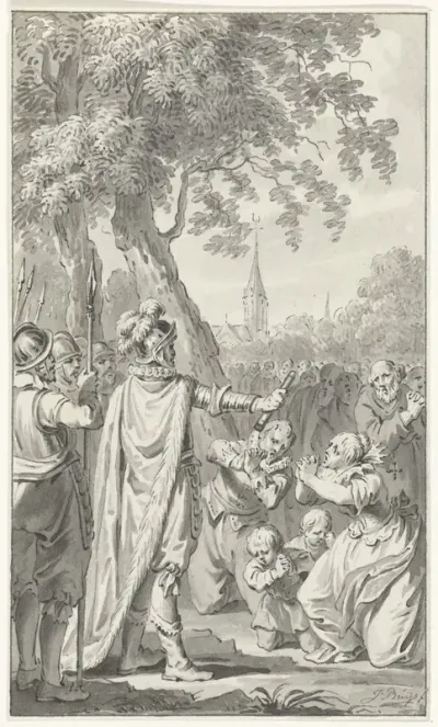 De inwoners van Zierikzee smeken Karel de Stoute, hertog van Bourgondië, om genade, 1472 (?)