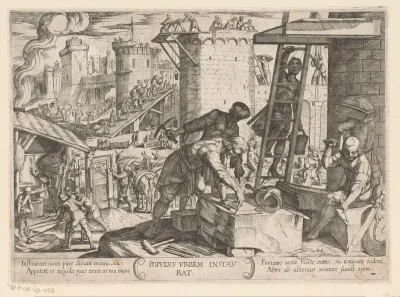 De Israëlieten herbouwen de muren van Jerusalem
