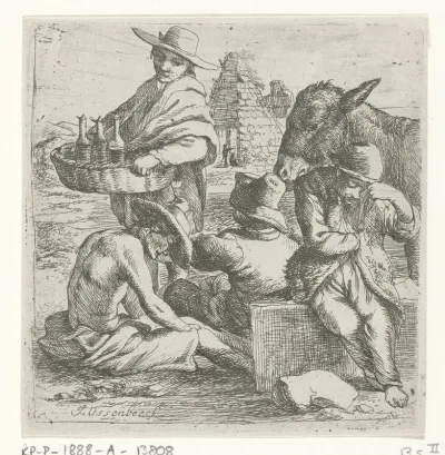 De jeneververkoper en de drie bedelaars