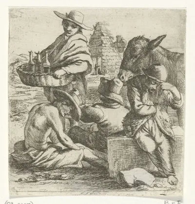 De jeneververkoper en de drie bedelaars