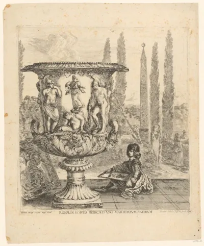 De jonge Cosimo III deMedici tekent de Medici-vaas