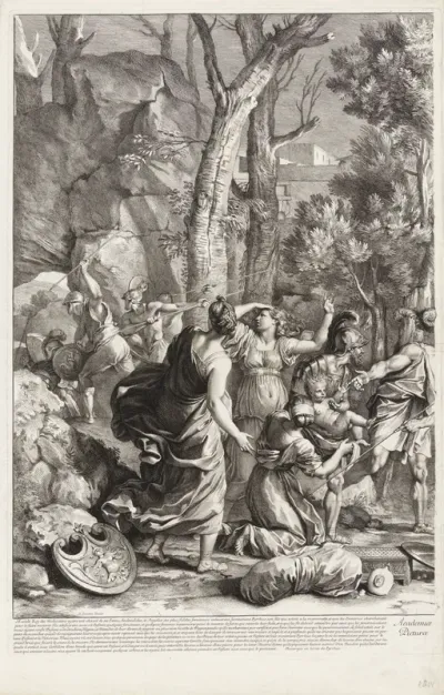 De jonge Pyrrhus wordt gered (linkerblad)