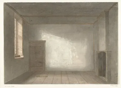 De kamer van Cornelis de Witt in de Gevangenpoort, 1844