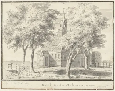 De kerk in de Schermmeer
