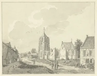 De kerk in het dorp Acquoy