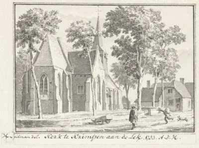 De kerk in het dorp Krimpen aan de Lek