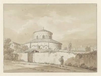 De kerk van S. Stefano Rotondo, Rome, met in de verte S. Giovanni in Laterano