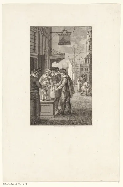 De kleine Maurits leegt zijn beurs in een grotere geldbuidel