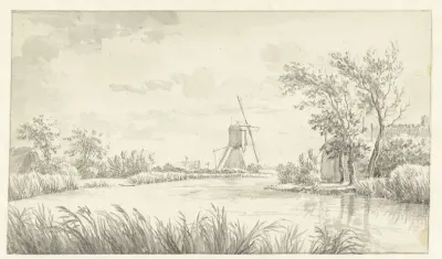 De Kromme Mijdrecht met een wipmolen