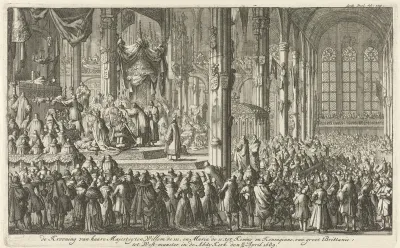 de Krooning van haare Majesteyten, Willem de III. en Maria de II. tot Koning en Koninginne, van groot Brittanie: tot West-munster in de Abdy Kerk den 11/21 1689