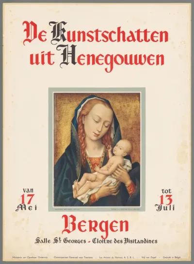 De kunstschatten uit Henegouwen van 17 mei tot 13 juli Bergen. Salle St. Georges  Cloitre de Distandnes. Ministerie van openbaar onderwijs (...)