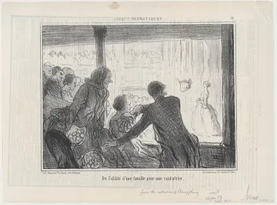 De l'utilité d'une famille pour une cantatrice, from Croquis Parisiens, published in Le Charivari, January 28, 1857