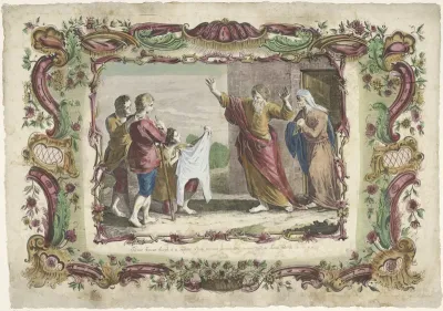 De met bloed bevlekte mantel van Jozef aan Jacob getoond